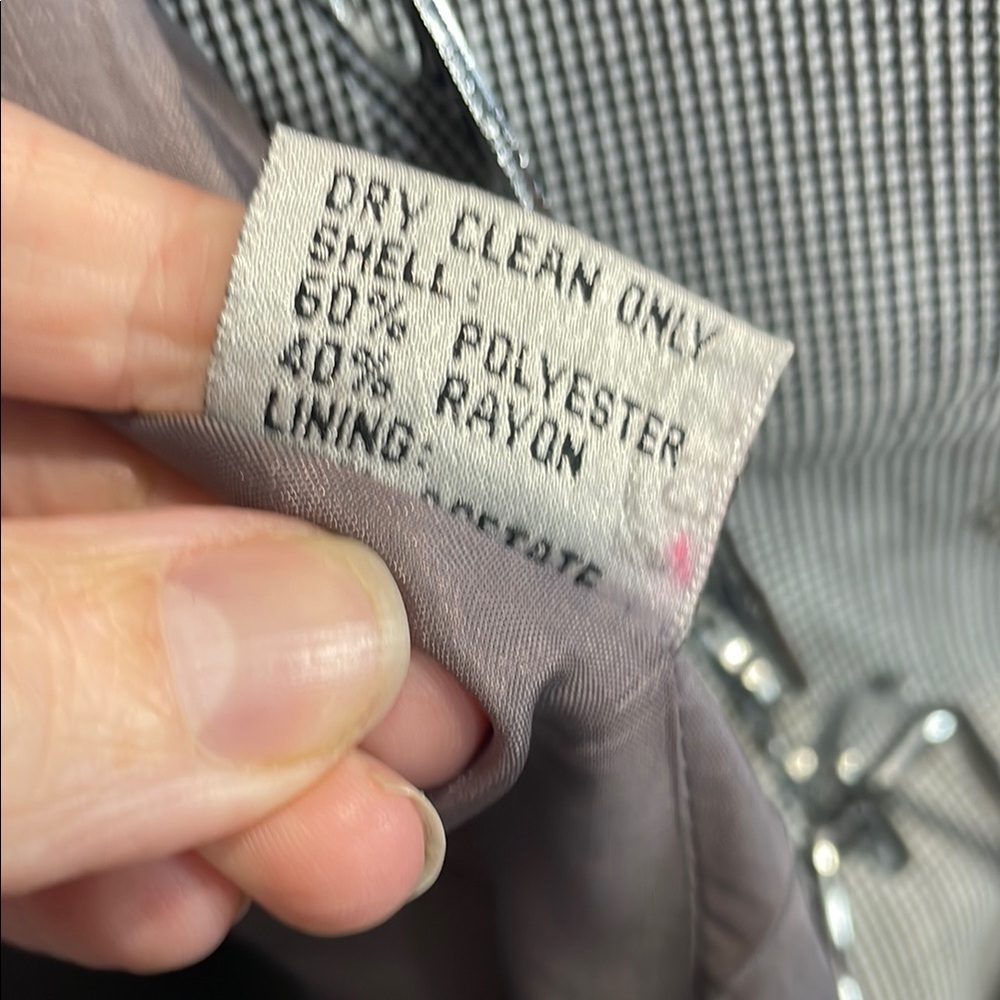 Vintage 80s Power Suit Skirt Set Gray Blazer Office Career Core Size 10 - Picture 15 of 16
